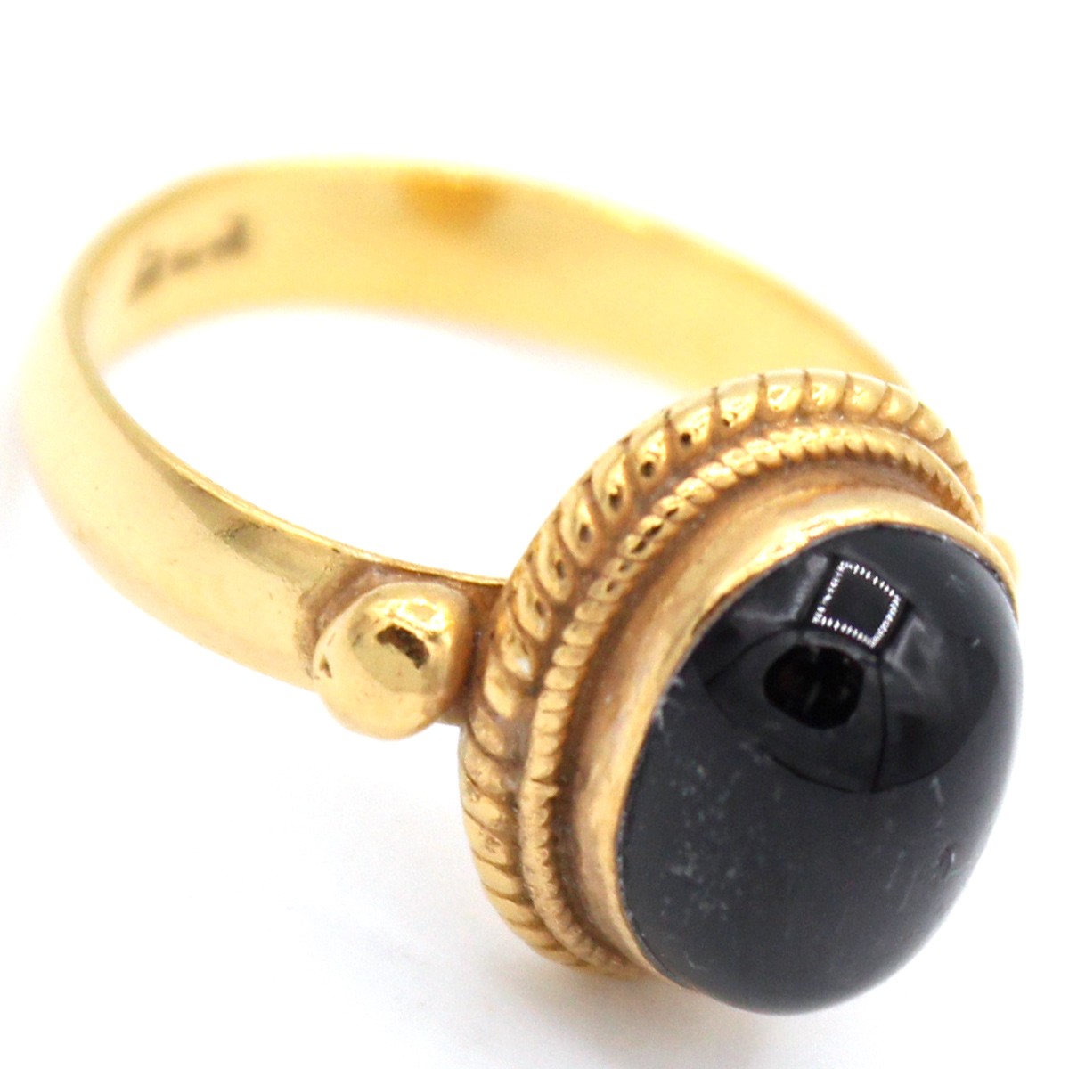 Black Agate Silver Ring | Gold Plated Cluster Ring 2