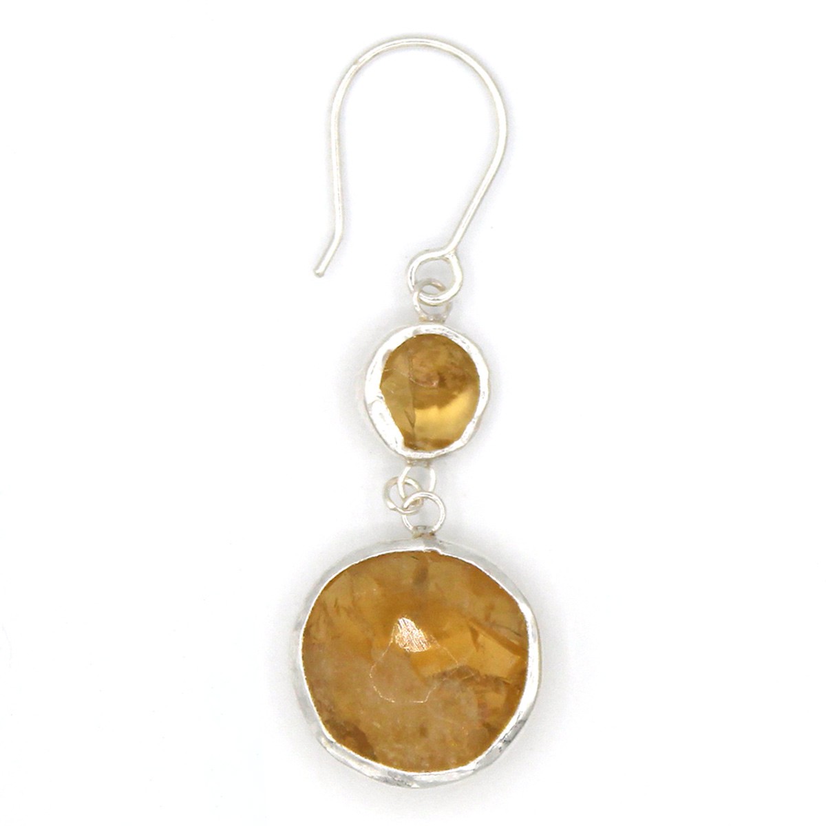 Yellow Citrine Dangle Earrings | Silver Hook Earrings 2