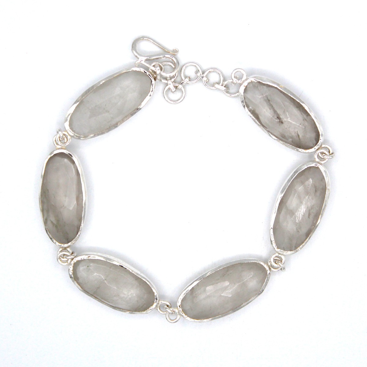 Gray Quartz Chain Bracelet | Birthstone Silver Bracelet 1