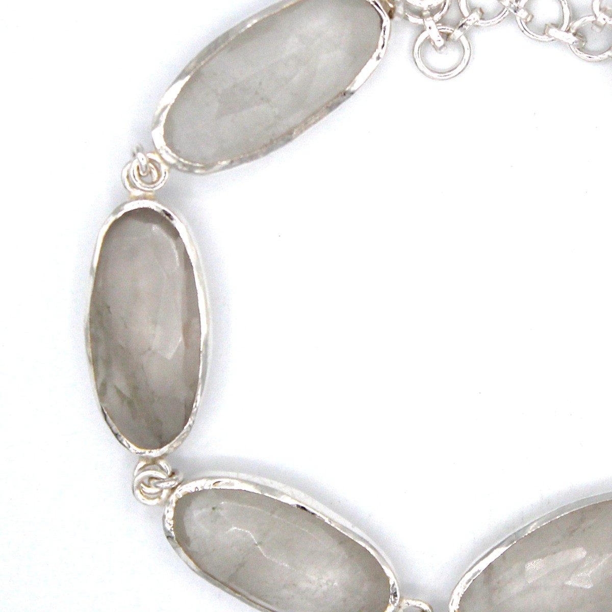 Gray Quartz Chain Bracelet | Birthstone Silver Bracelet 2