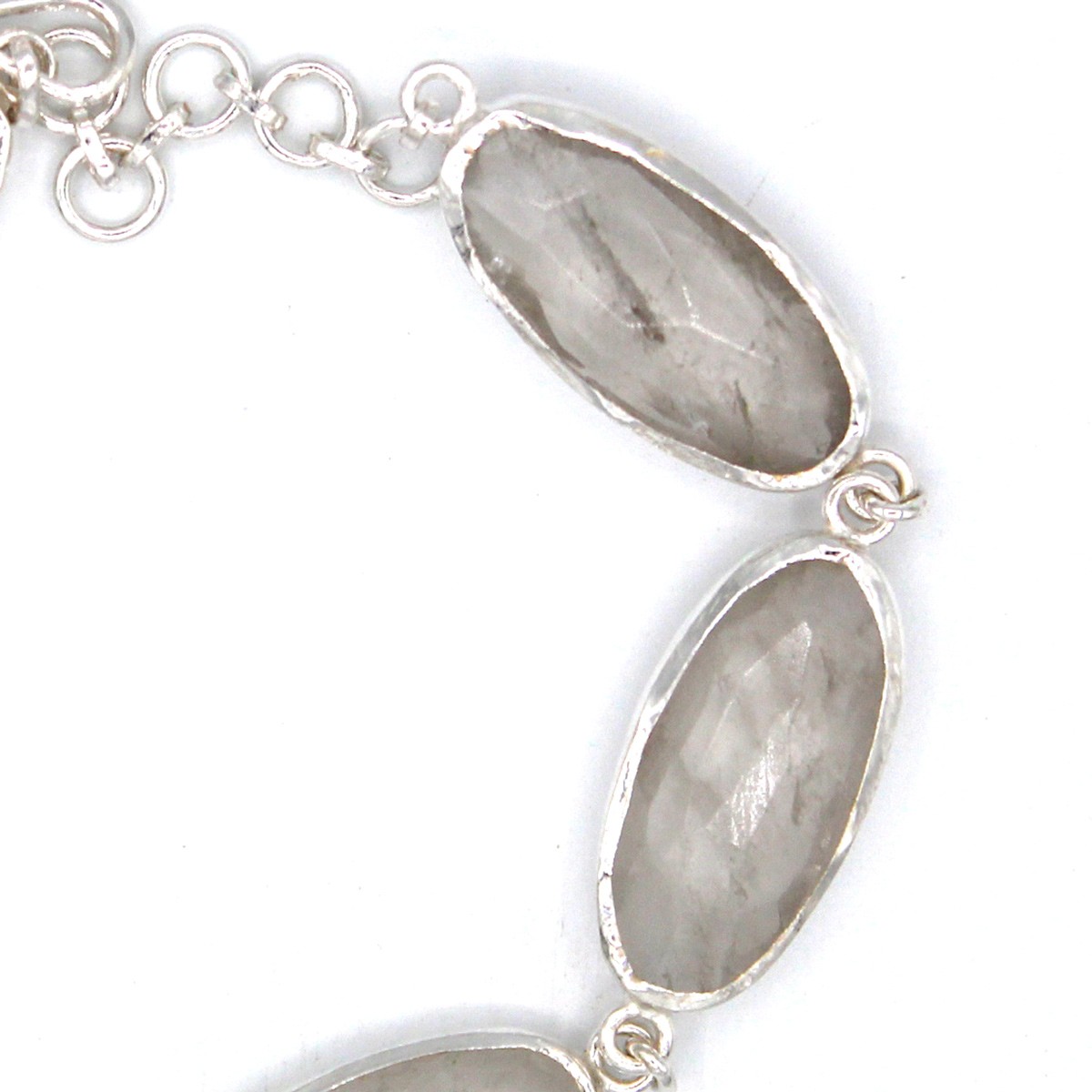 Gray Quartz Chain Bracelet | Birthstone Silver Bracelet 3