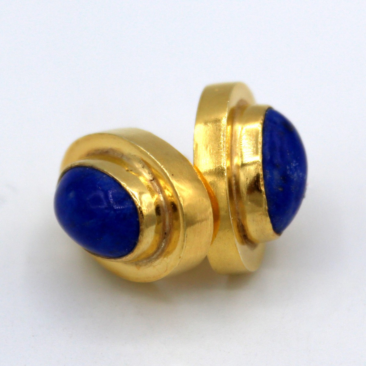Lapis Lazuli Stud Earrings | Gold Plated Studs 1