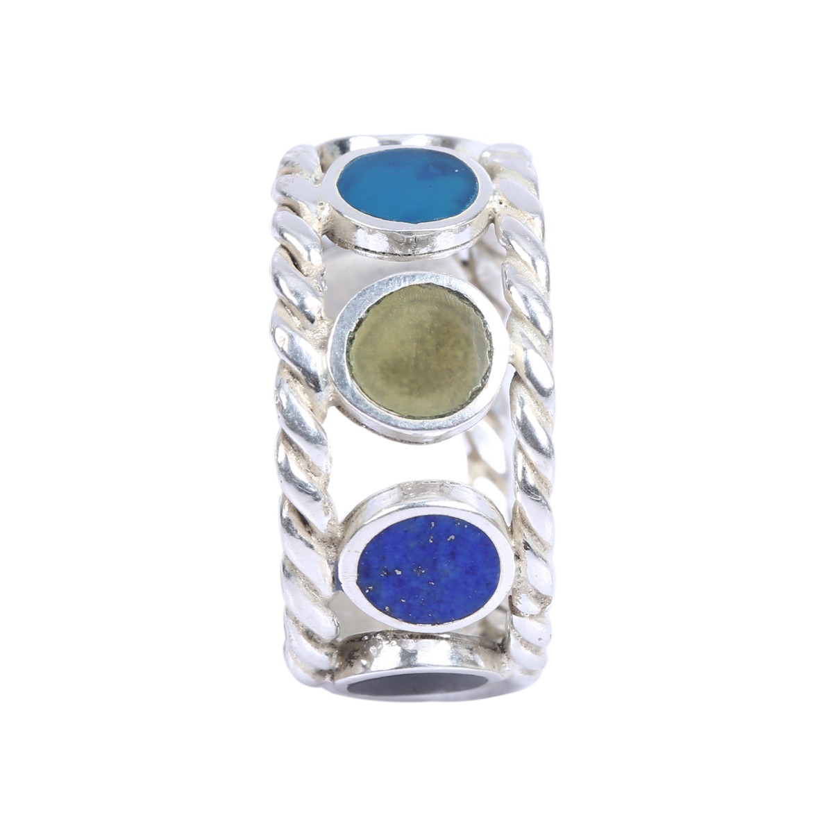 Multi-Stone Band Ring | Gemstone Silver Ring 2