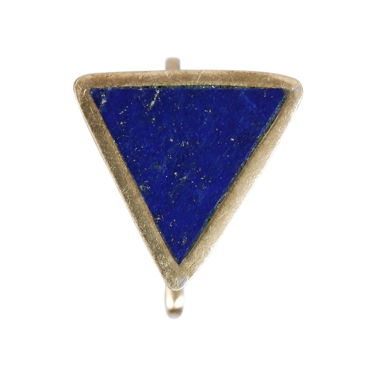 Lapis Silver Sleeve Button | Gold Plated Triangular Button 2