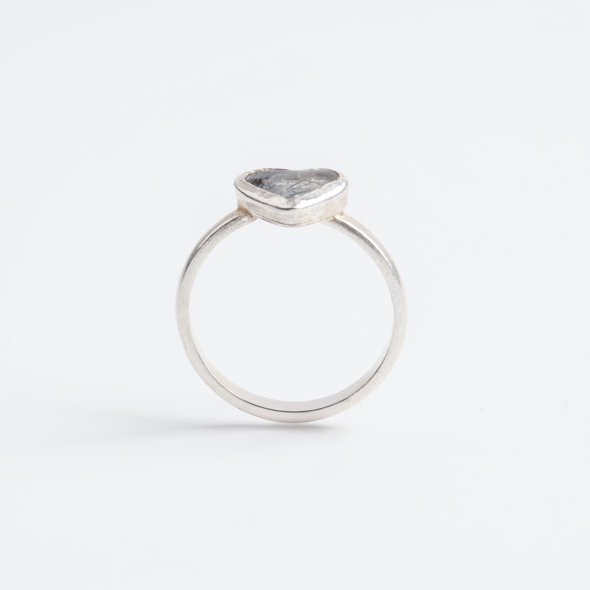 Heart Shape Silver Ring with Natural Stone 2