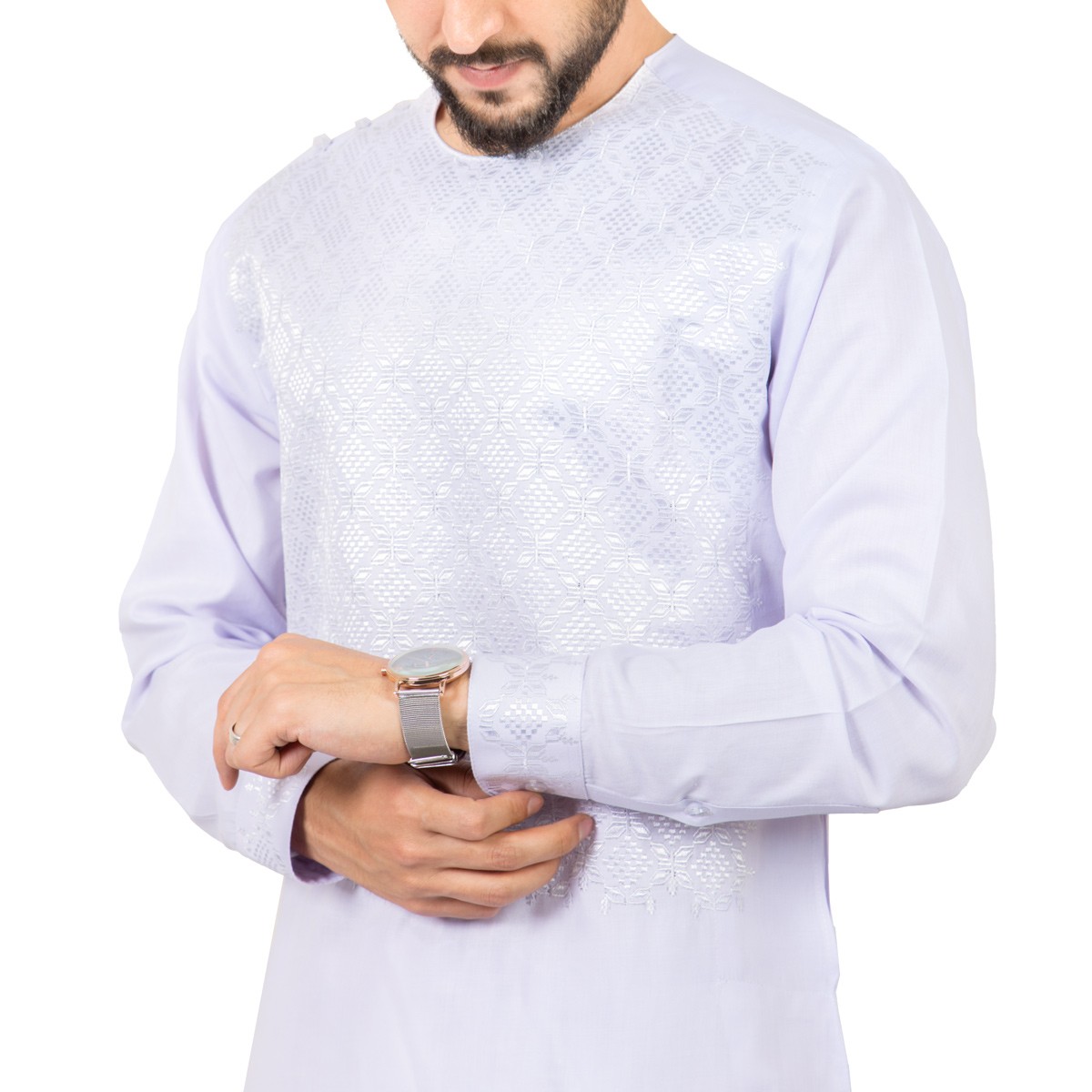 White Embroidered Pehran Tunban Set | Men's Traditional Wear for Wedding 2