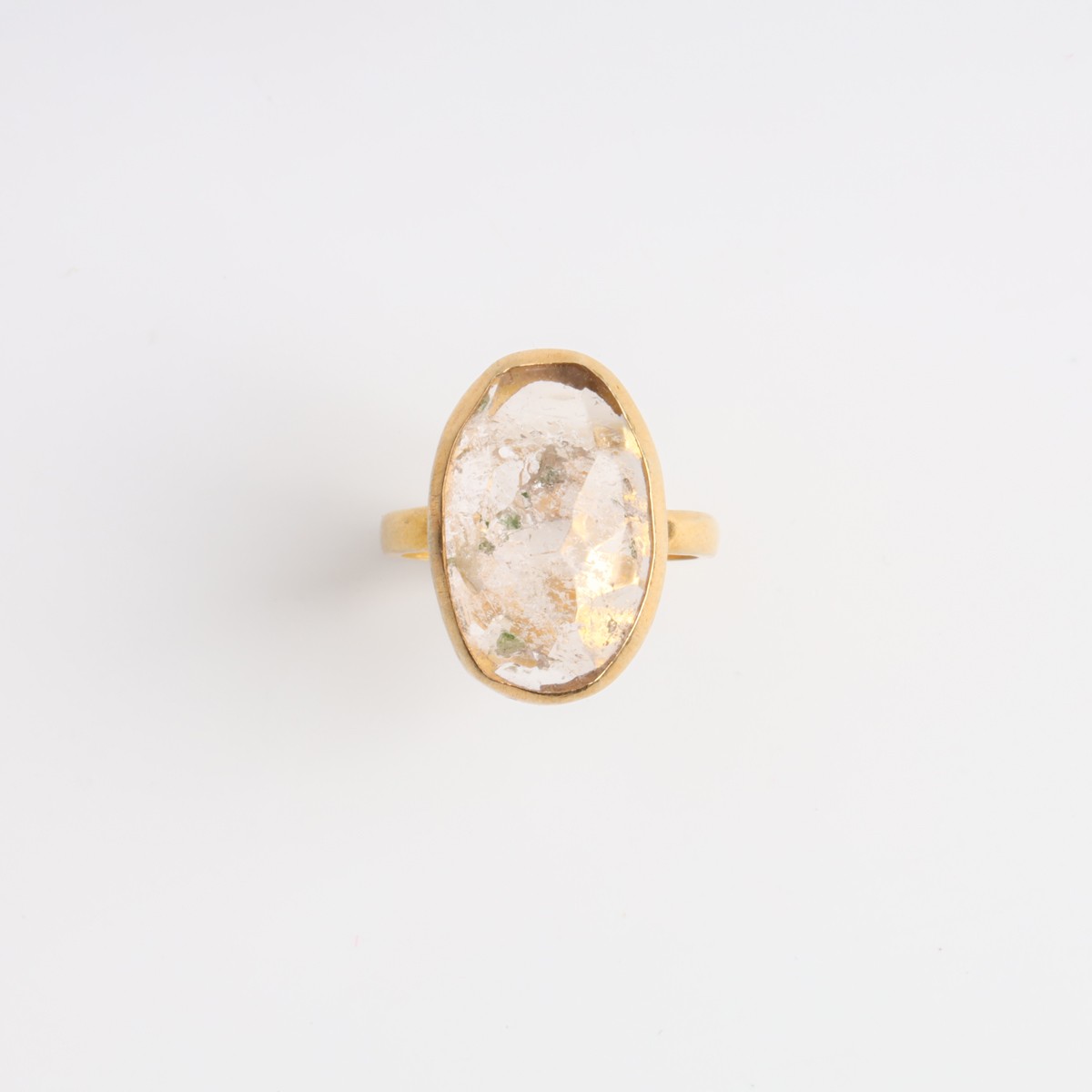 Raw Quartz Gold-Plated Minimalist Ring 2