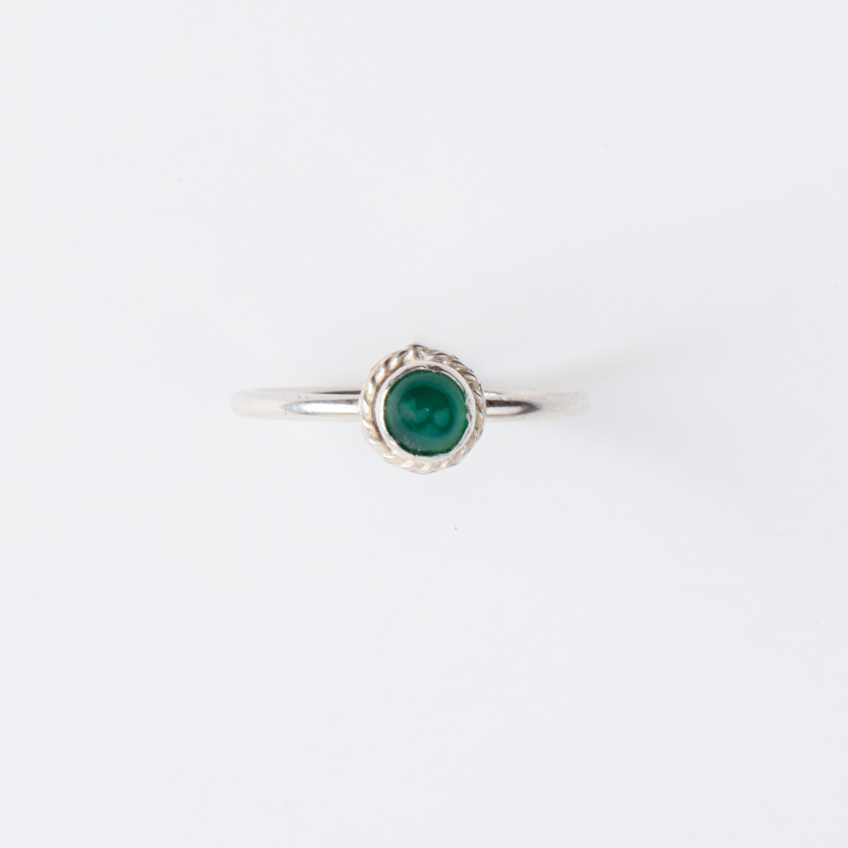Minimalist Green Onyx Sterling Silver Women’s Ring 4