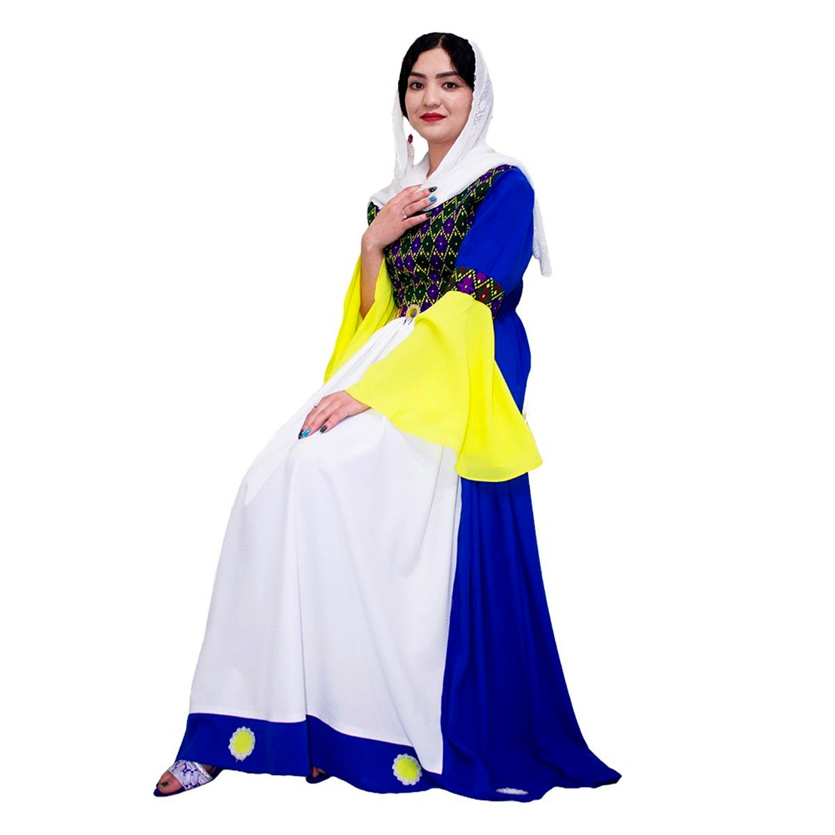 Hazargi Afghan Design Party Dress | Hand-embroidered Women Dress 2