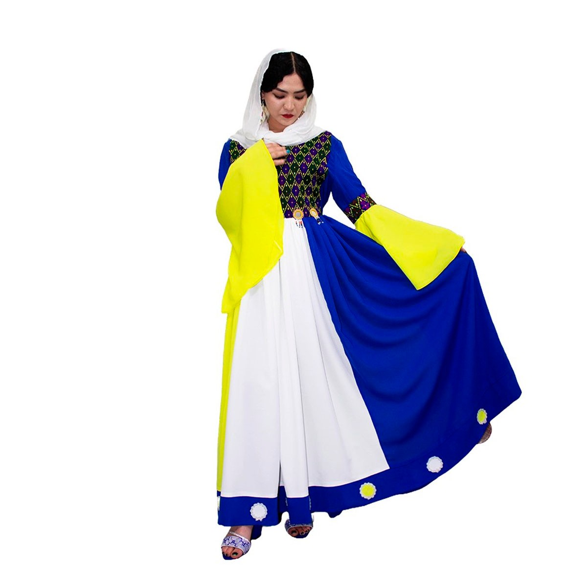 Hazargi Afghan Design Party Dress | Hand-embroidered Women Dress 1