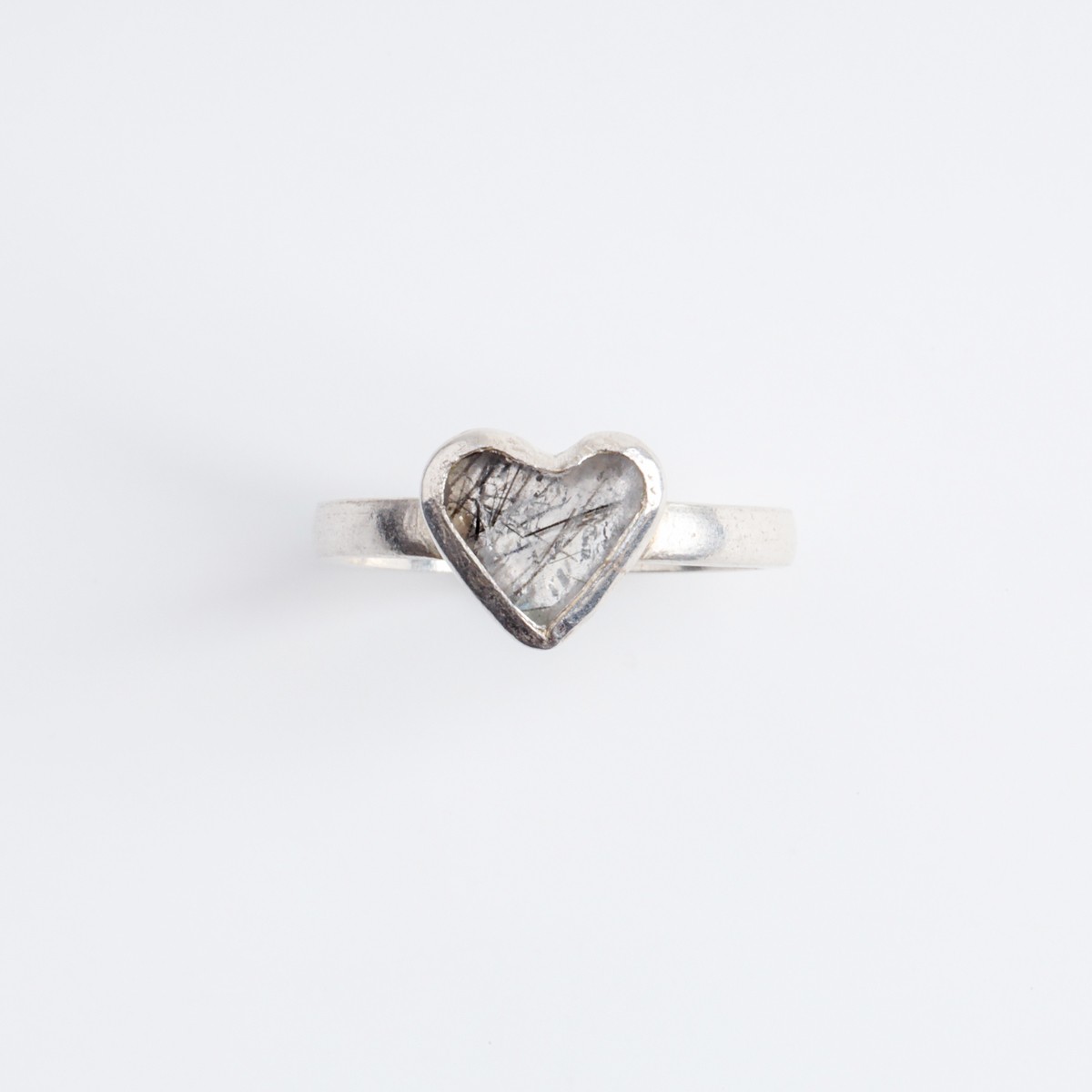 Heart Shape Silver Ring with Natural Stone 4