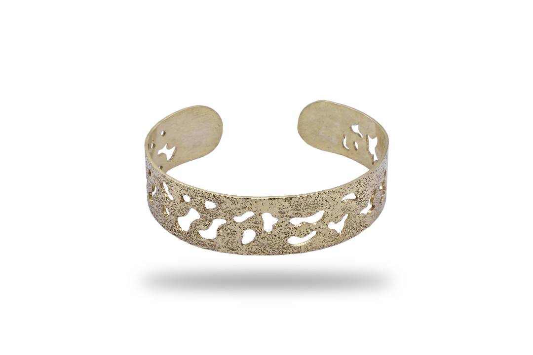 Gold Plated Open-Bangle Bracelet | Brass Cuff Bracelet 1