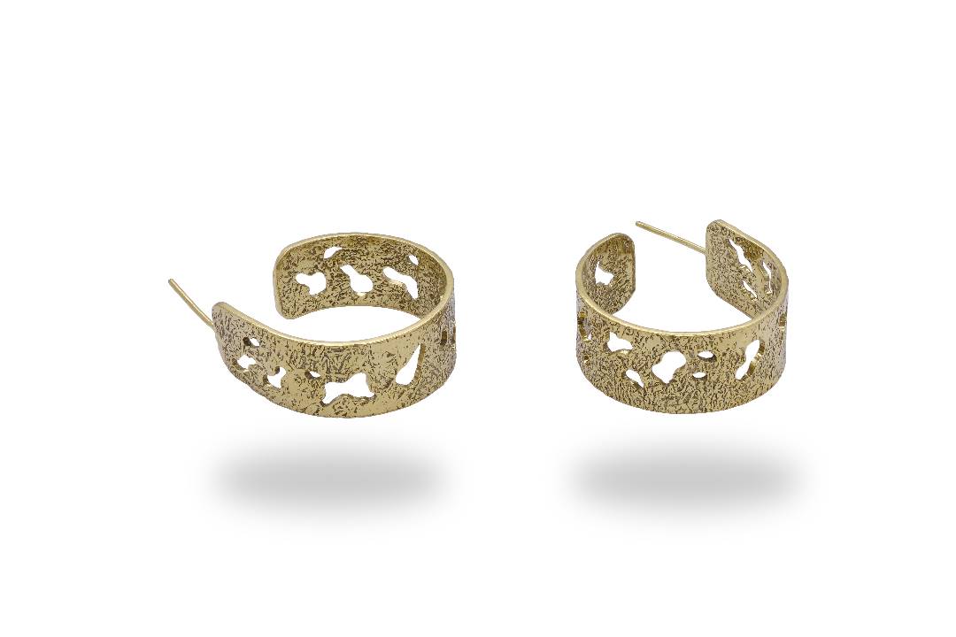 Gold Plated C-Hoop Studs | Brass Circular Barbell Studs 1