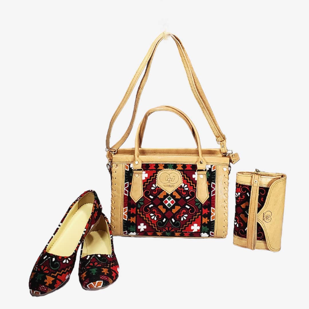 Handmade Leather Matching Bag, Purse, & Shoes | Cream Satchel Bag, Envelope Purse, Flat Shoes 1