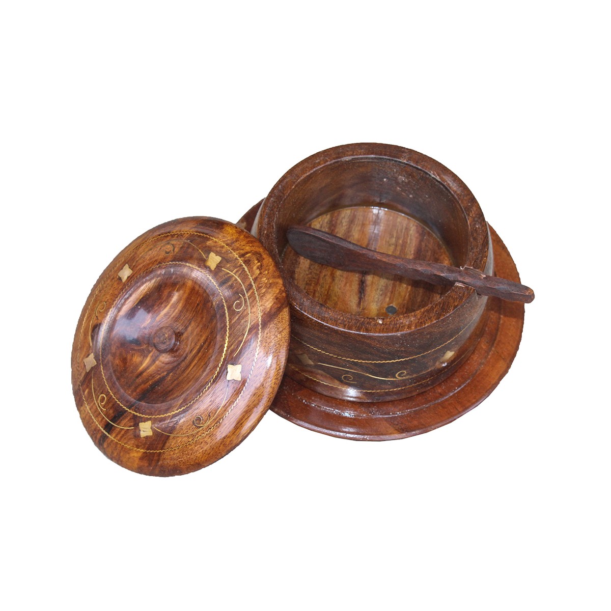 Wooden Sugar Pot | Chocolate Brown Sugar Bowl 2