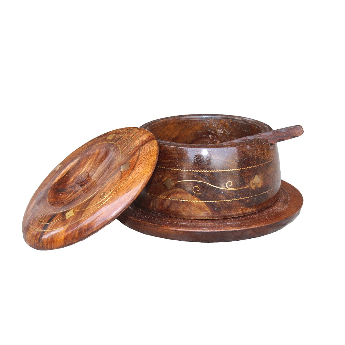 Wooden Sugar Pot | Chocolate Brown Sugar Bowl 3