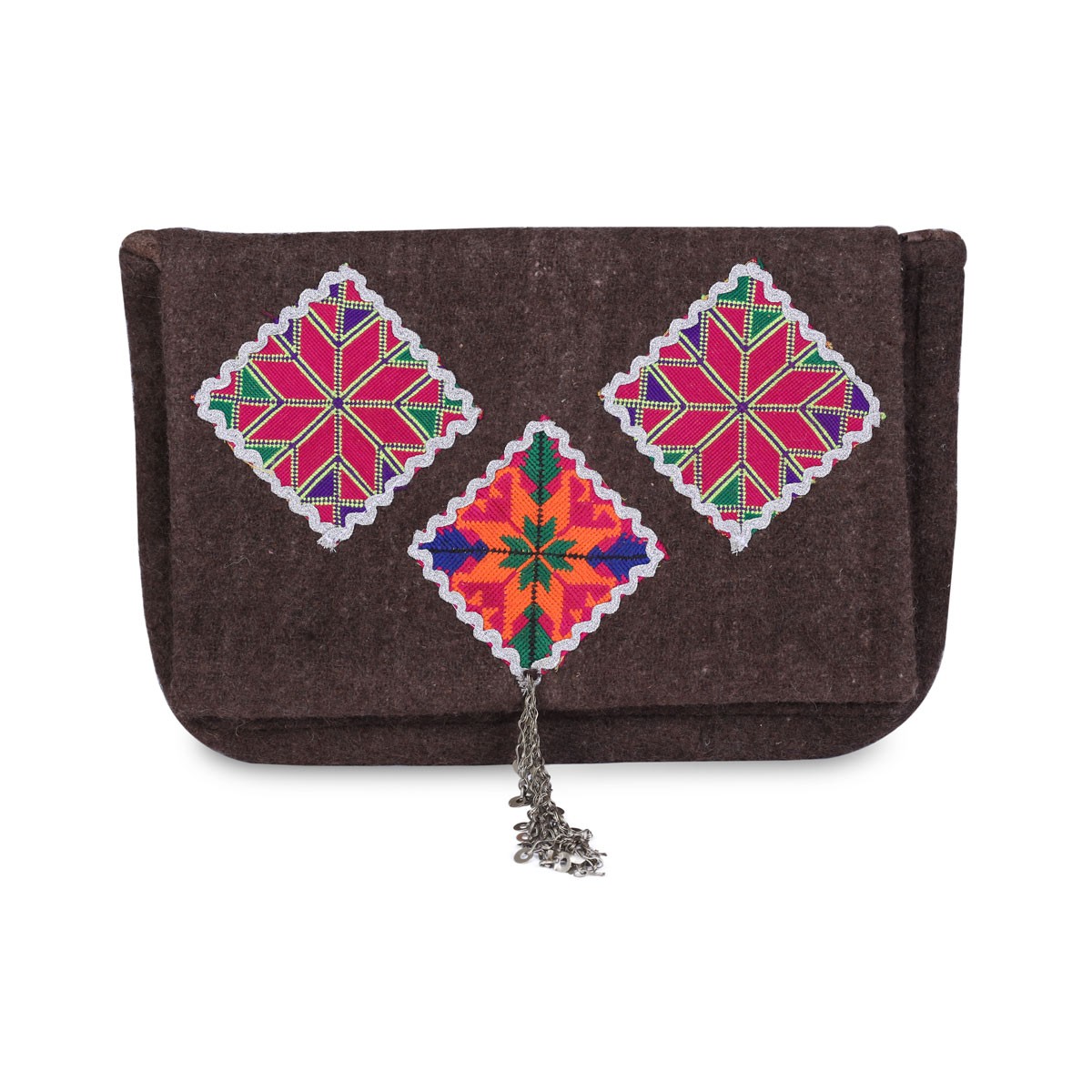 Brown Woolen Shoulder Bag 1