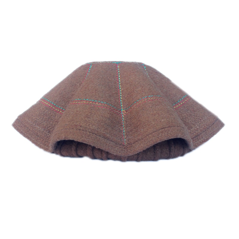 Light Brown Bokrom Pakol | Handmade Woolen Afghan Topi Hat 3