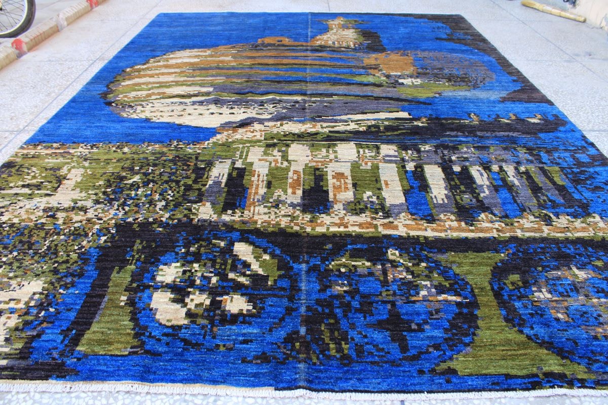 Bluueish Beautiful Design Chobi Rug 1