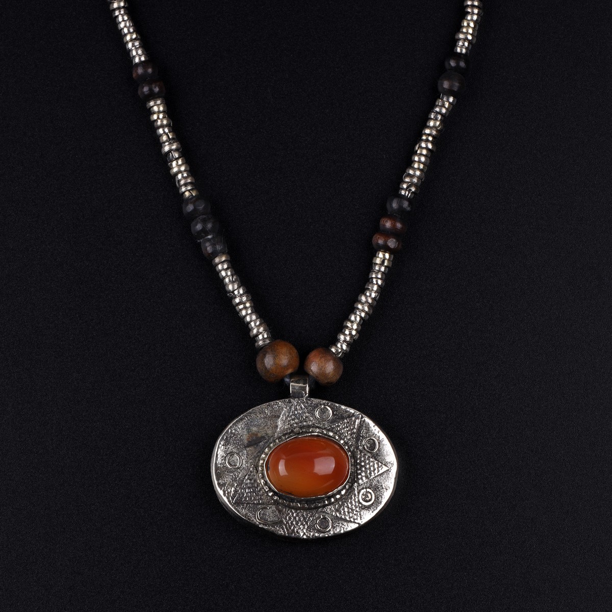 Red Coral Gilt Pendant | Afghan Tribal Necklace 1