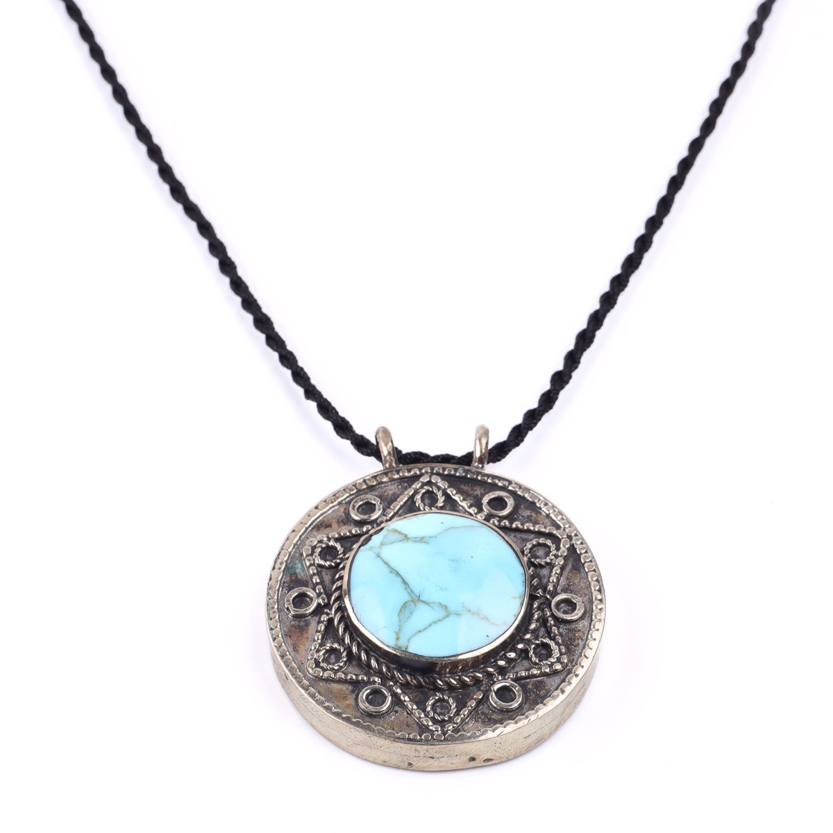 Light Blue Turquoise Pendant | Afghan Traditional Necklace 1