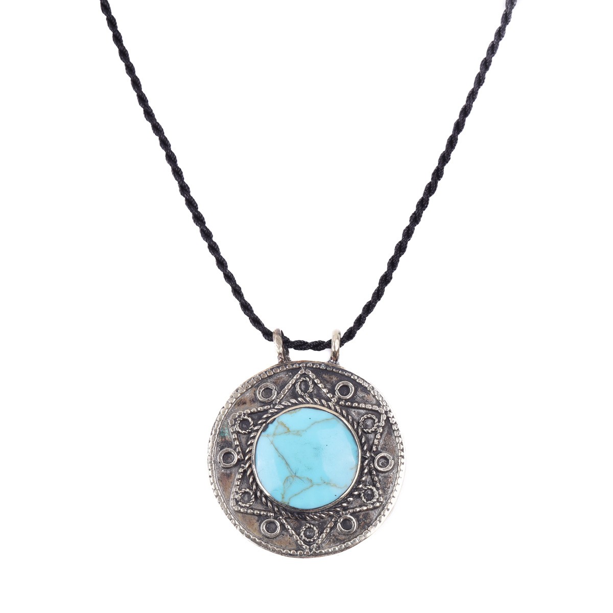 Light Blue Turquoise Pendant | Afghan Traditional Necklace 2