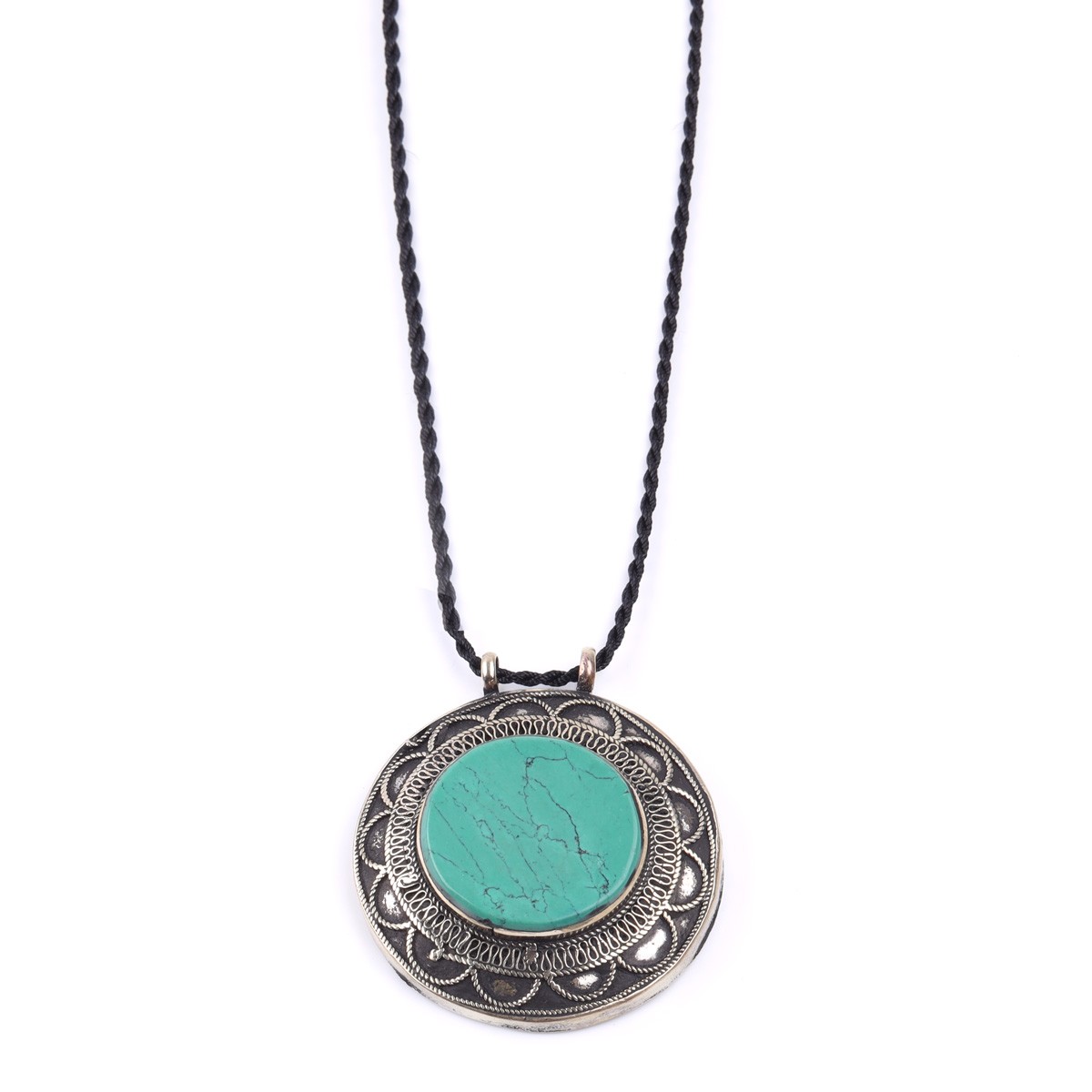Green Turquoise Pendant|Traditional Style Necklace 2