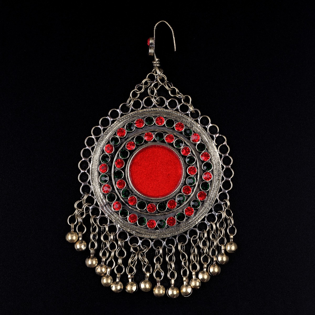 Red Stone Dangle Headpiece Jewelry | Afghan Tribal Hook Mathapati  1