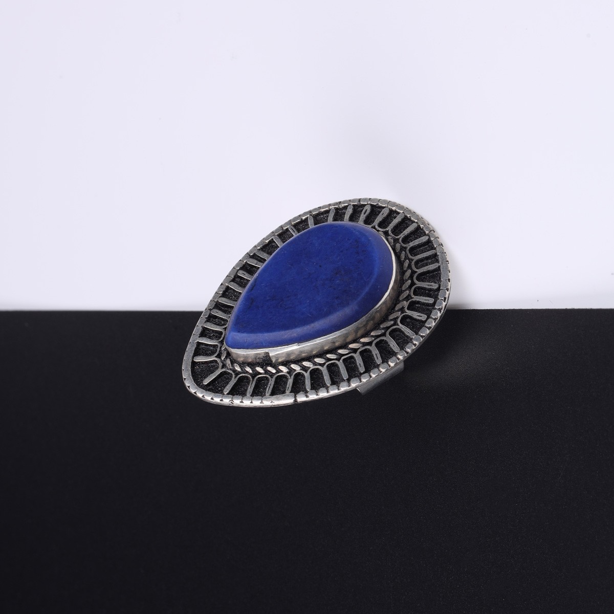 Lapis Lazuli Antique Afghan Style Bracelet | Tribal Bangle Bracelet & Marquise Ring 4