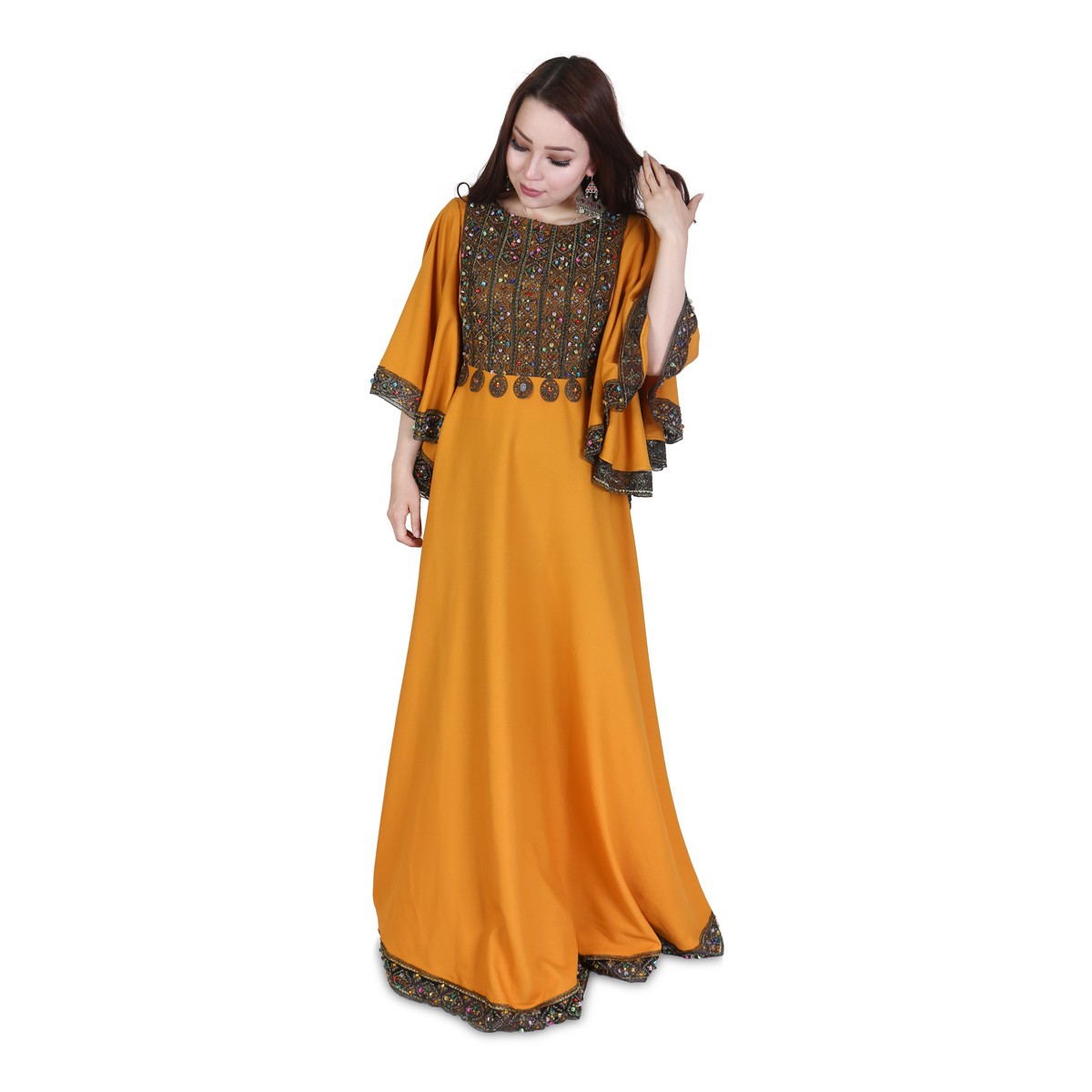 Afghan Crepe Fabric Long Dress 1
