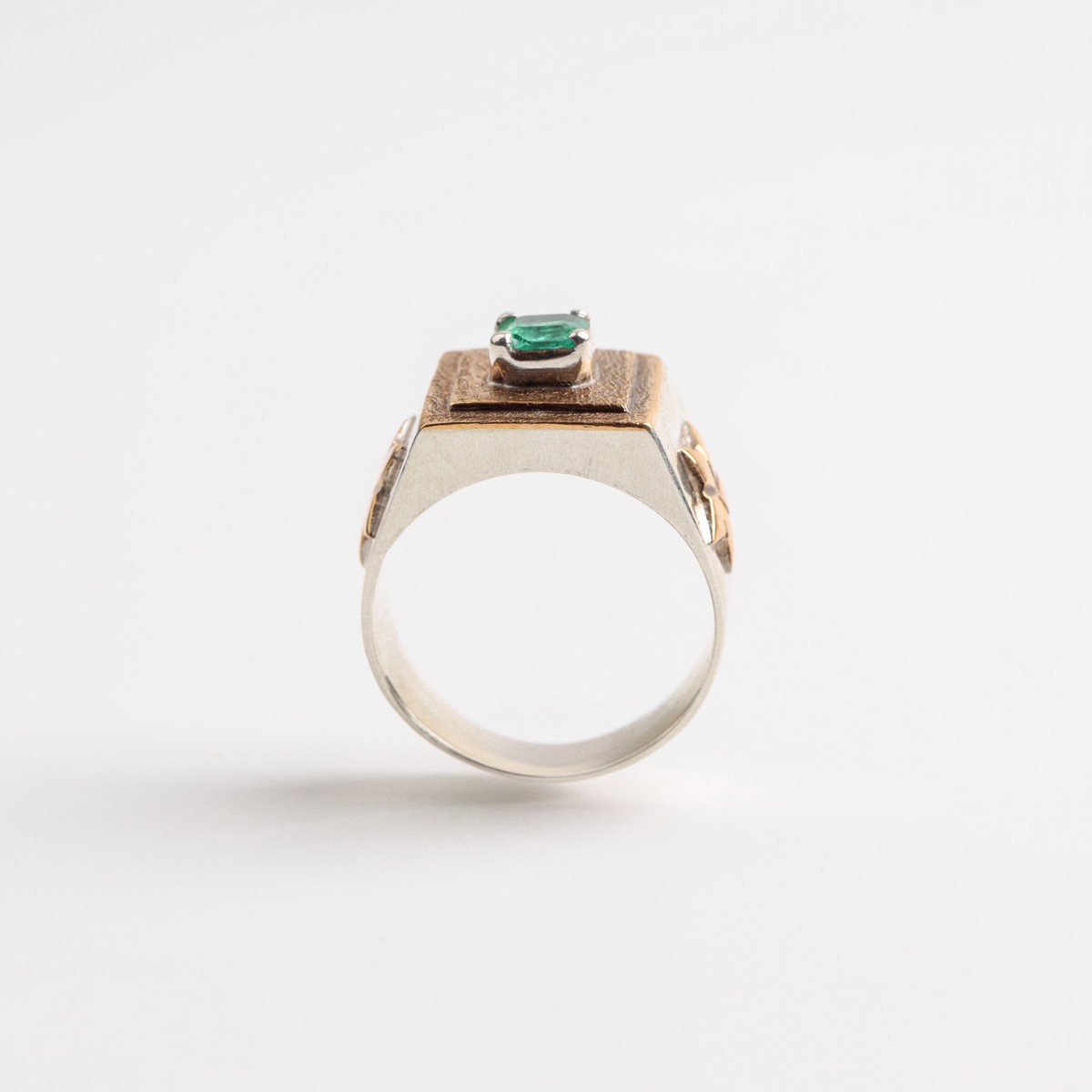 Silver Brass Ring with Panjshir Emerald Stone 2