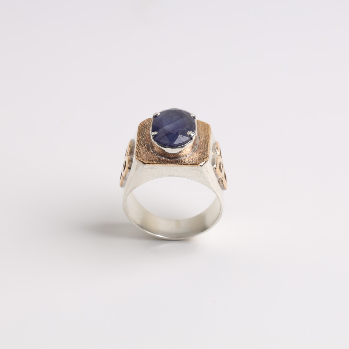 Silver Brass Sapphire Ring – Unique Afghan Jewelry 4