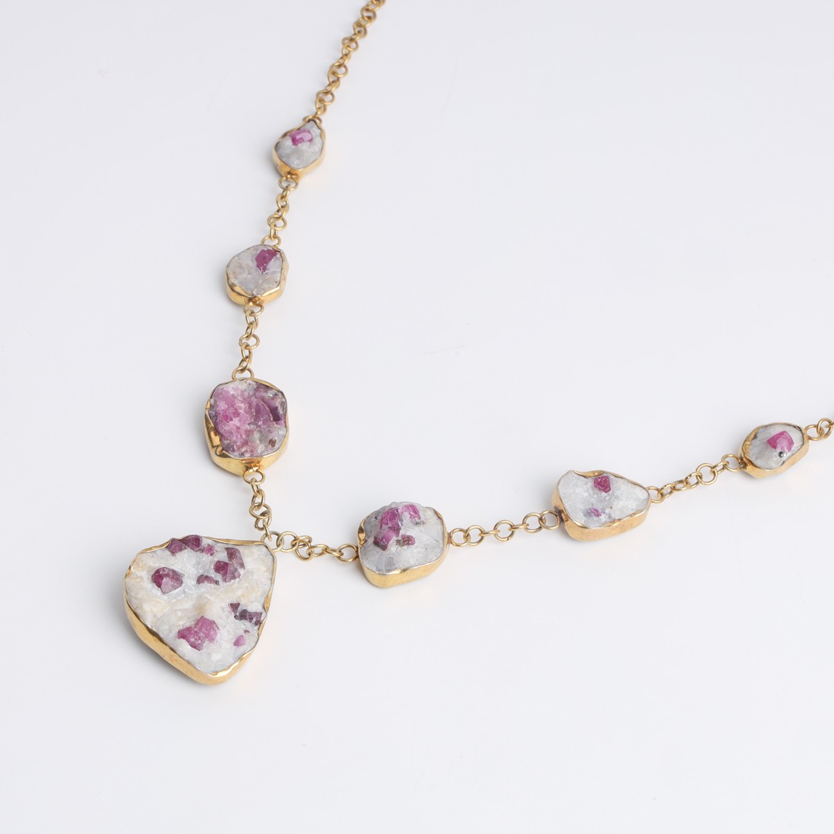 Gold-Plated Ruby in Matrix Gemstone Necklace & Ring Set 6