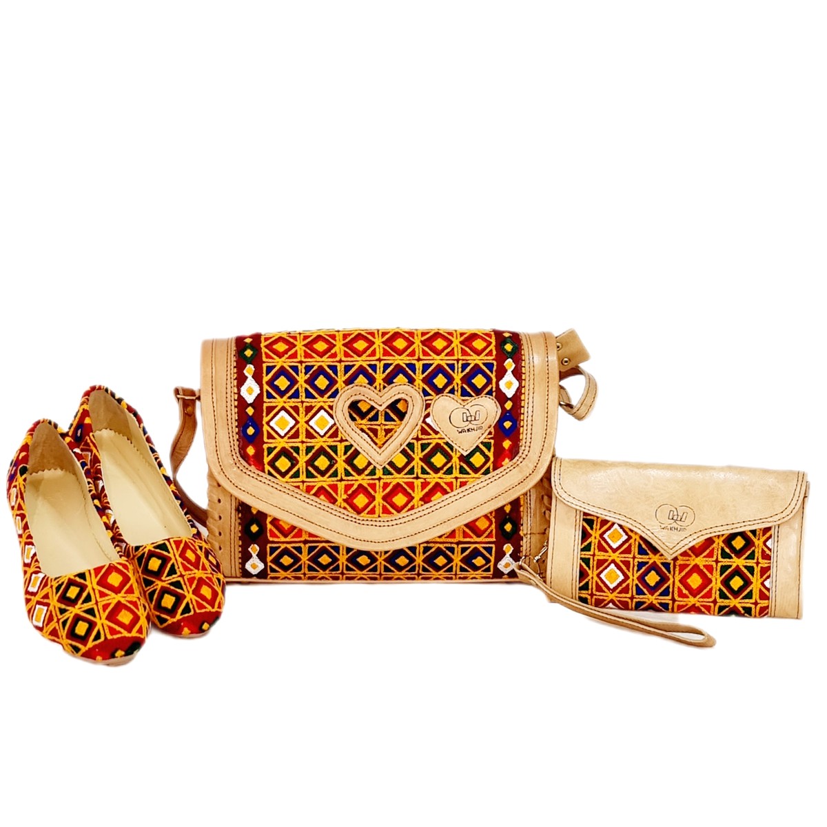 Handmade Leather Bag, Purse & Shoes | Cream Baguette Bag, Clutch Purse, Flat Shoes 1