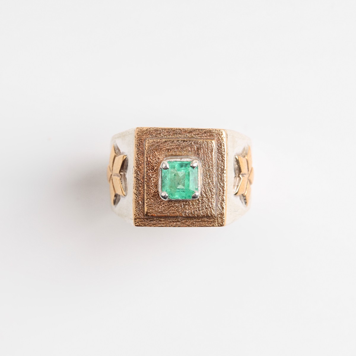 Silver Brass Ring with Panjshir Emerald Stone 3