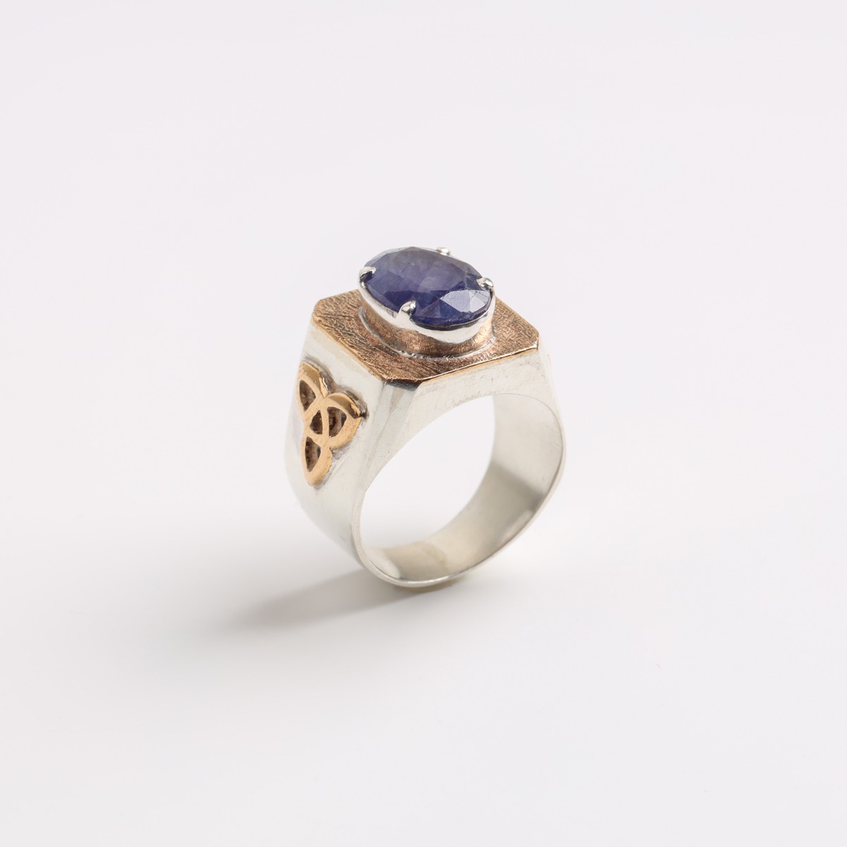 Silver Brass Sapphire Ring – Unique Afghan Jewelry 2