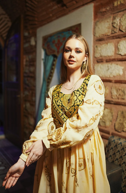 Golden Gul Dozi Embroidery Dress 2