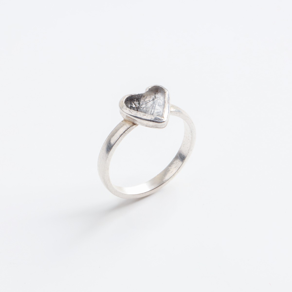 Heart Shape Silver Ring with Natural Stone 1