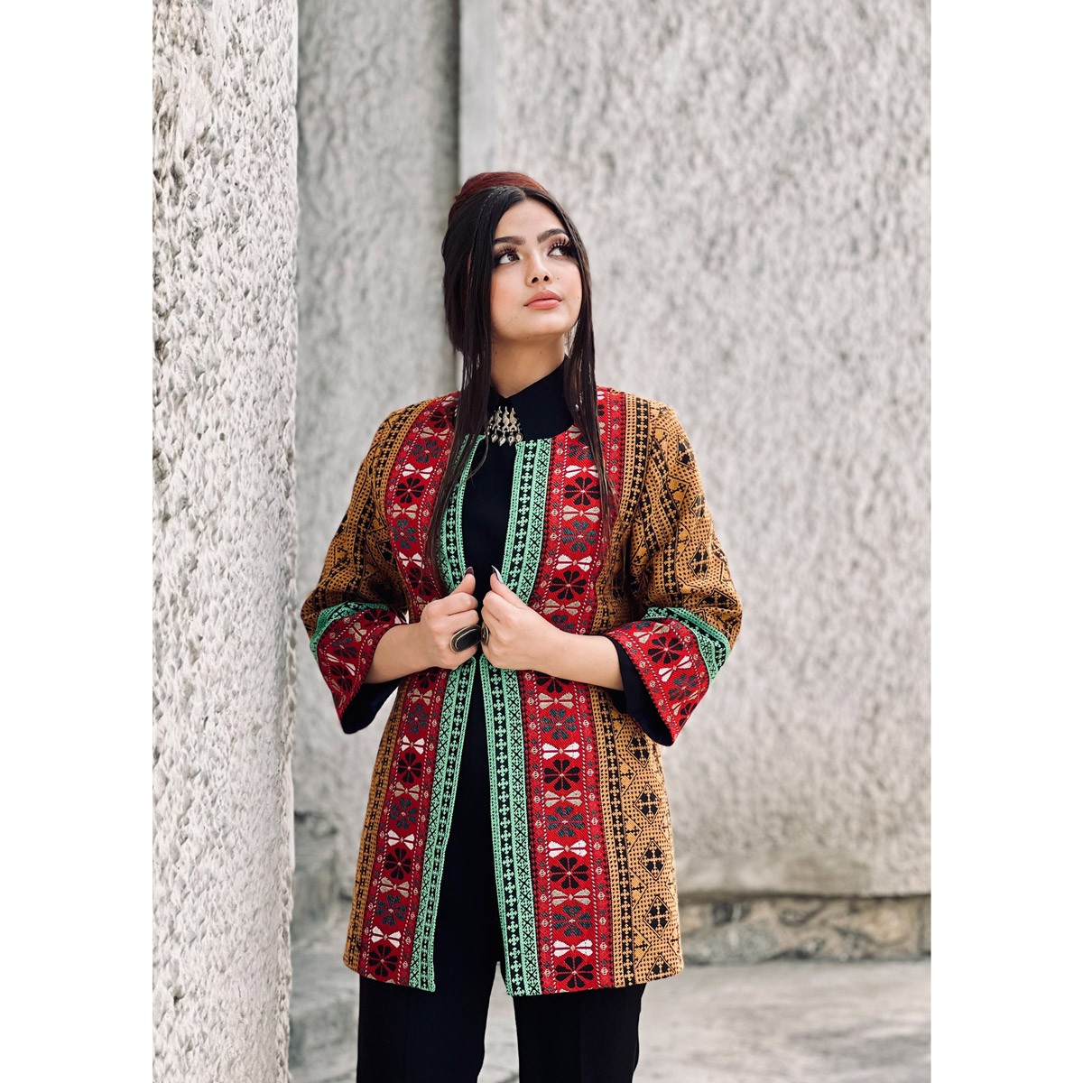 Red handmade women Coat 3