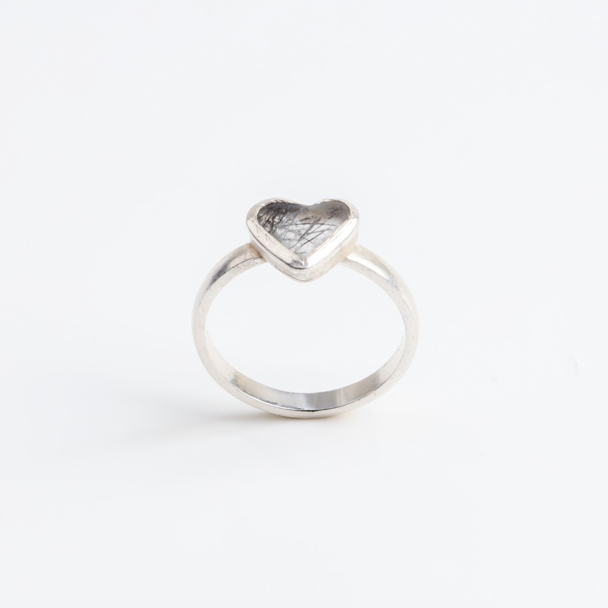 Heart Shape Silver Ring with Natural Stone 3