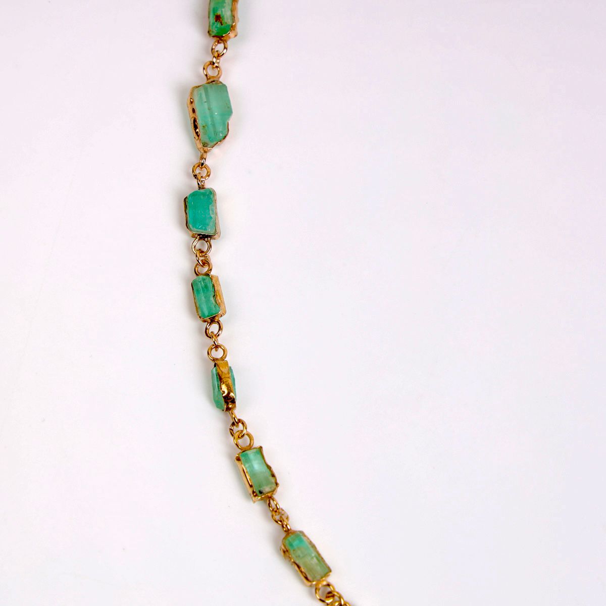Green Emerald Gold Plated Necklace | 999 Silver Station Choker Necklace  2