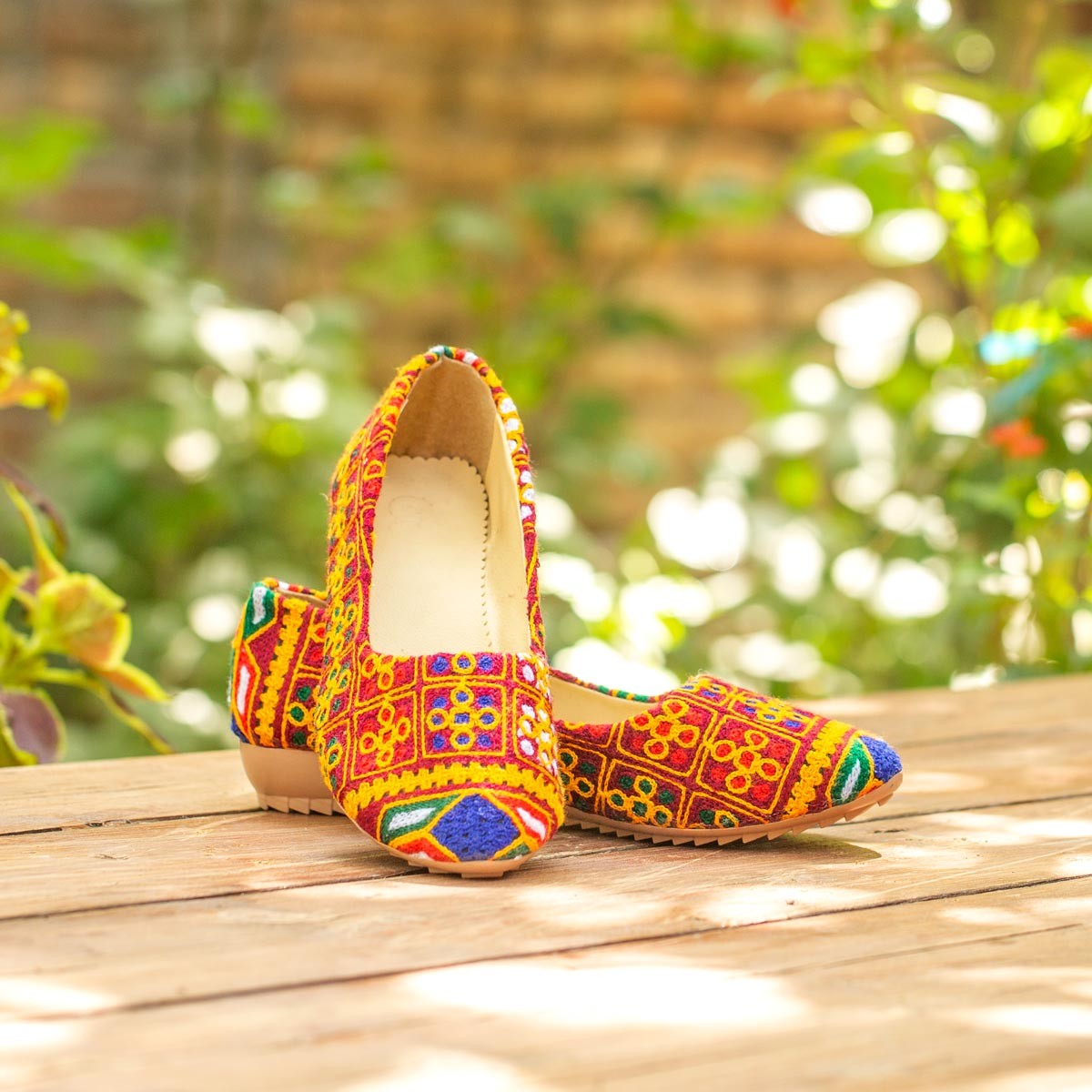 Matching Thread Embroidered Bag, Handbag & Shoe Set | Tote Bag, Clutch Purse & Ballet Shoe Pair 3