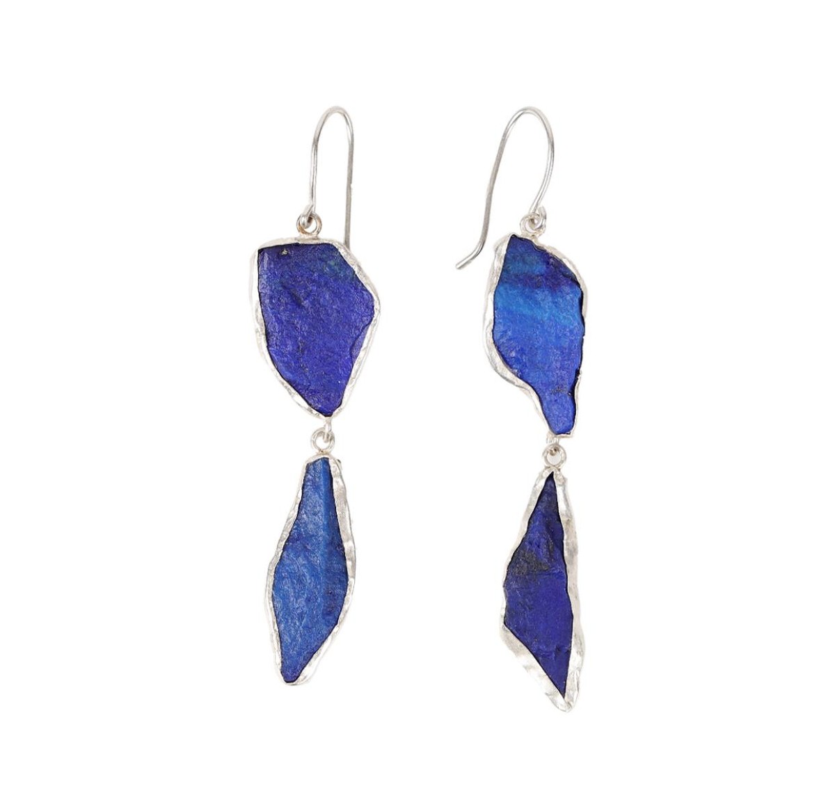 Lapis Lazuli Shoulder Earrings | Silver Dangle Drop Earrings 1
