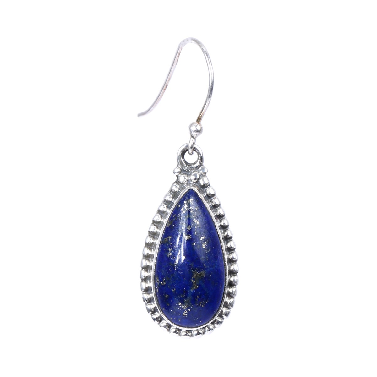 Drop Style Lapis Earrings | Silver Pear Hook Earrings 2