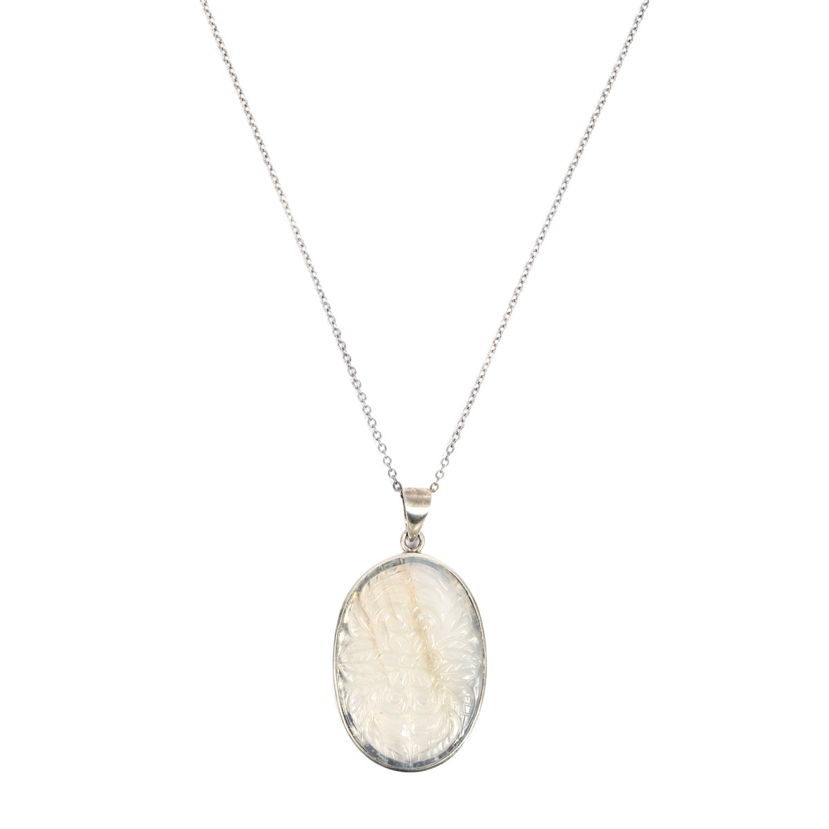 Off-White Agate Pendant | Silver Drop Locket 1