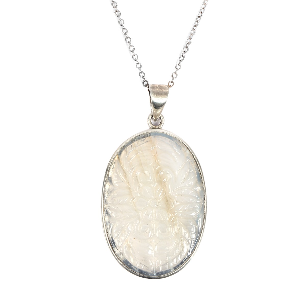 Off-White Agate Pendant | Silver Drop Locket 2