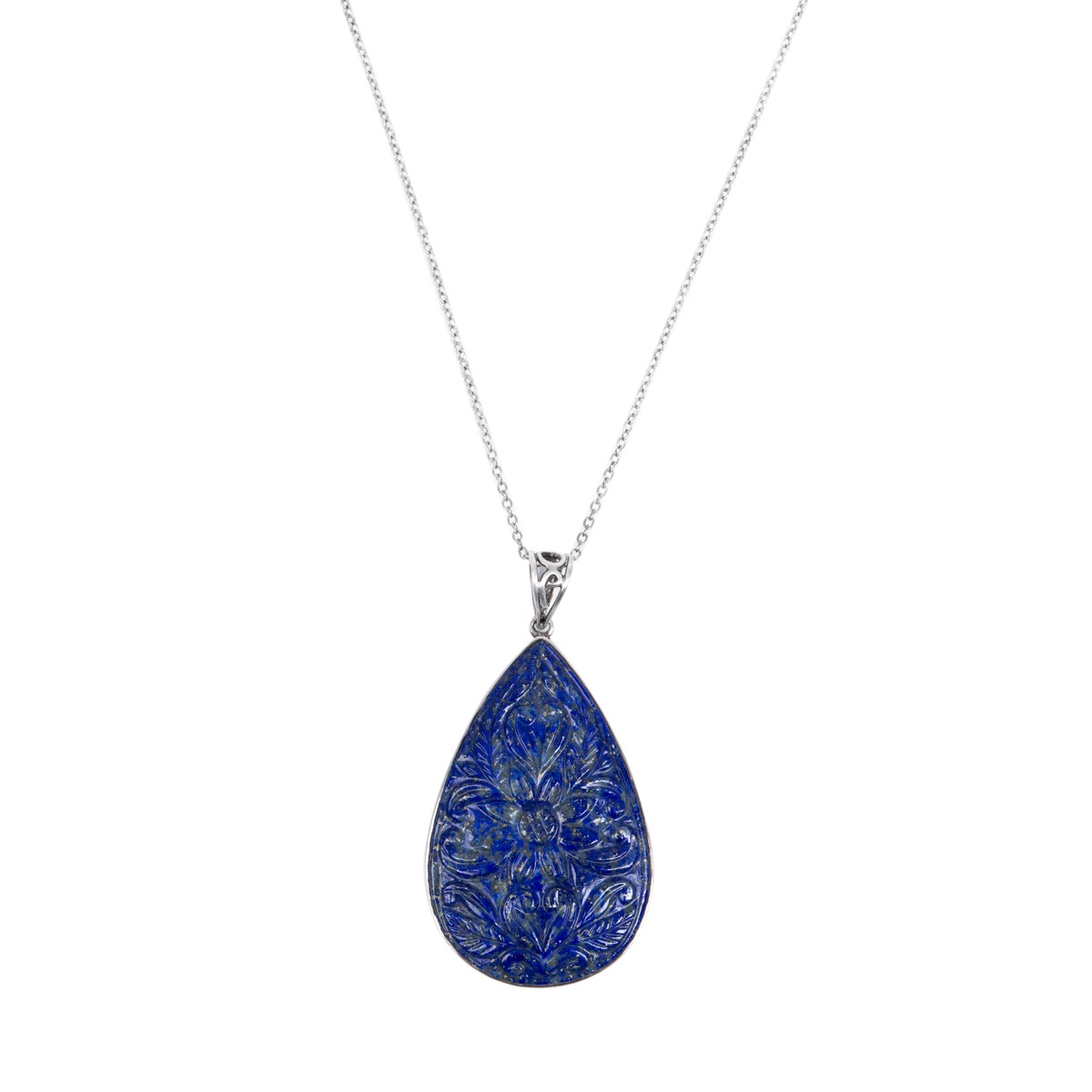 Lapis Lazuli Teardrop Pendant | Silver Pear Locket 1