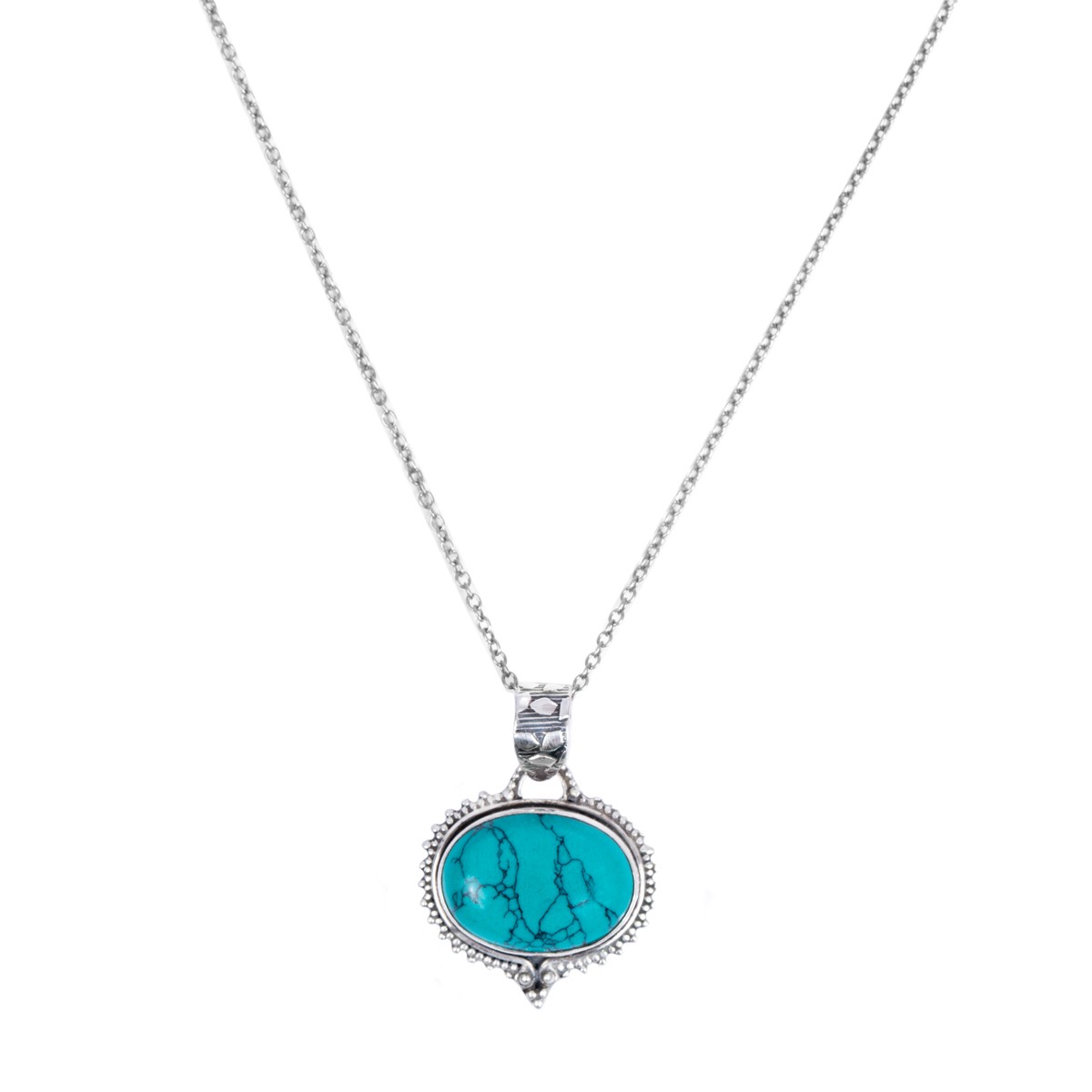 Turquoise Drop Pendant | Silver Heart Style Locket 1