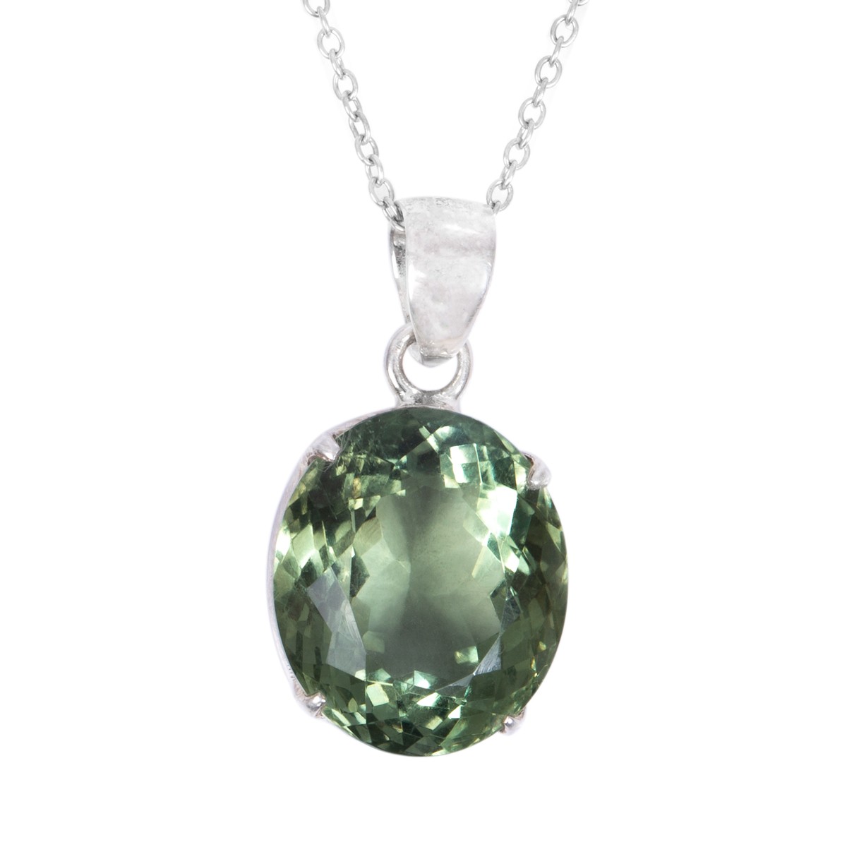 Green Quartz Stone Pendant | Drop Silver Locket 2