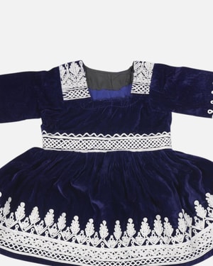 sachin and babi light blue dress Embroidered velvet blue dress paired with a cape